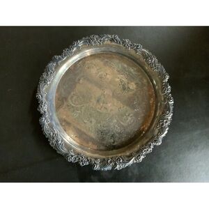 Rare Reed & Barton Burgundy Collection Silver Platter - 12 1/2” Diameter